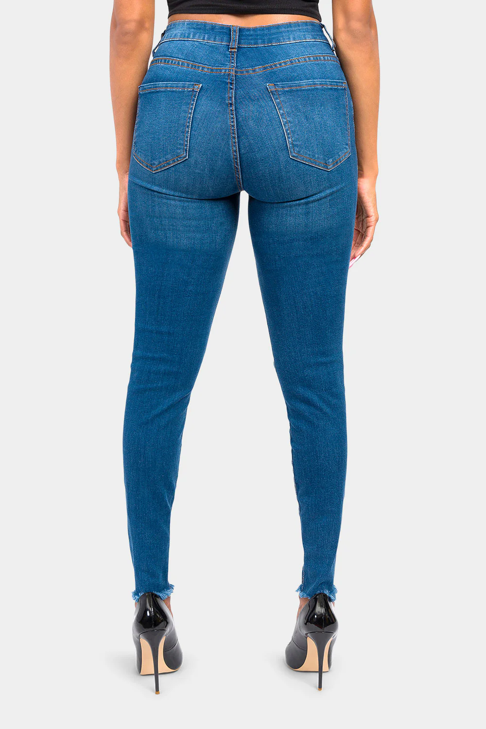 High Rise Destroyed Skinny Jeans - Image 3