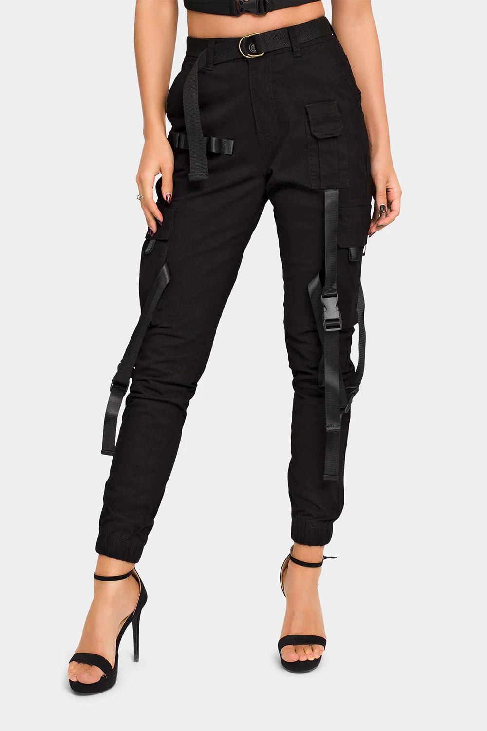 High Rise Utility Strap Cargo Joggers - Image 11