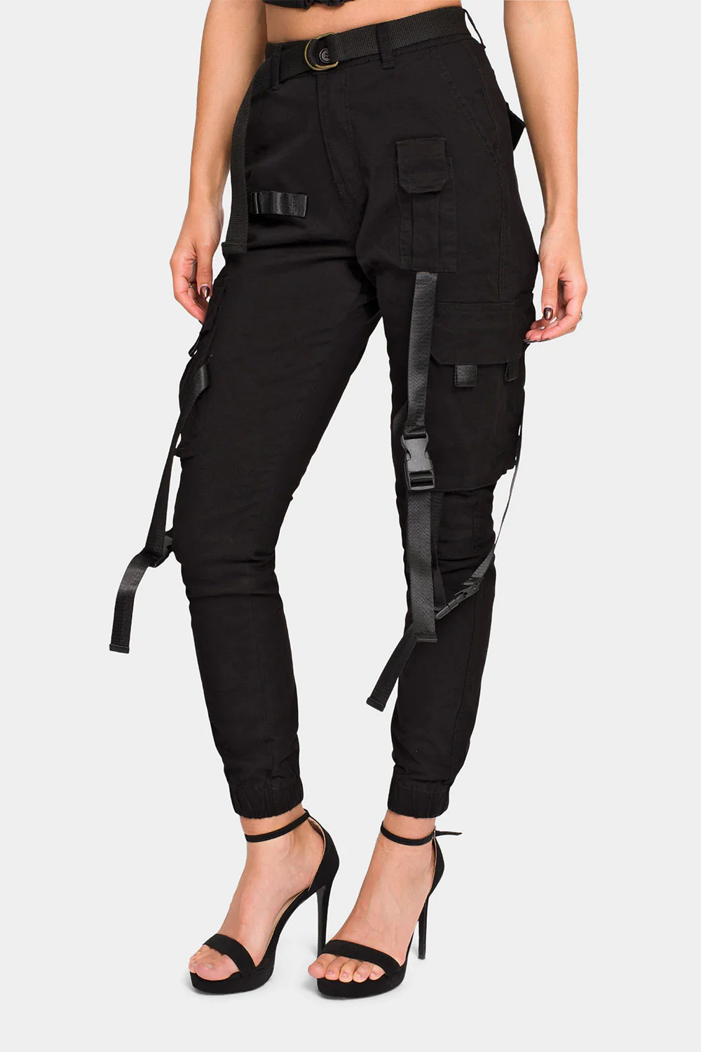 High Rise Utility Strap Cargo Joggers - Image 12