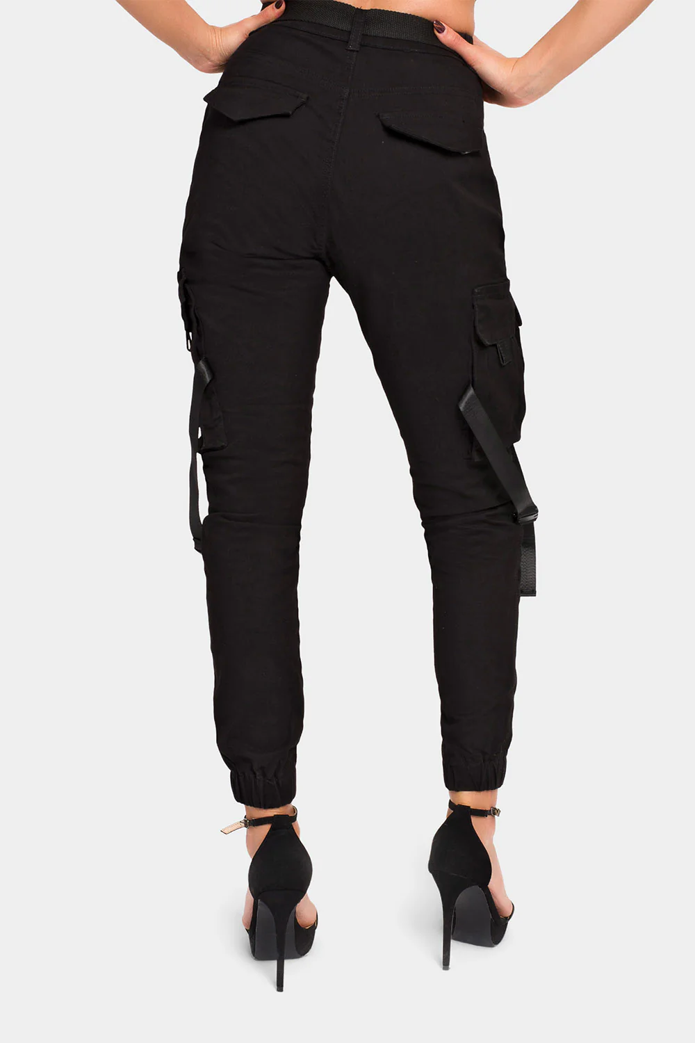 High Rise Utility Strap Cargo Joggers - Image 13