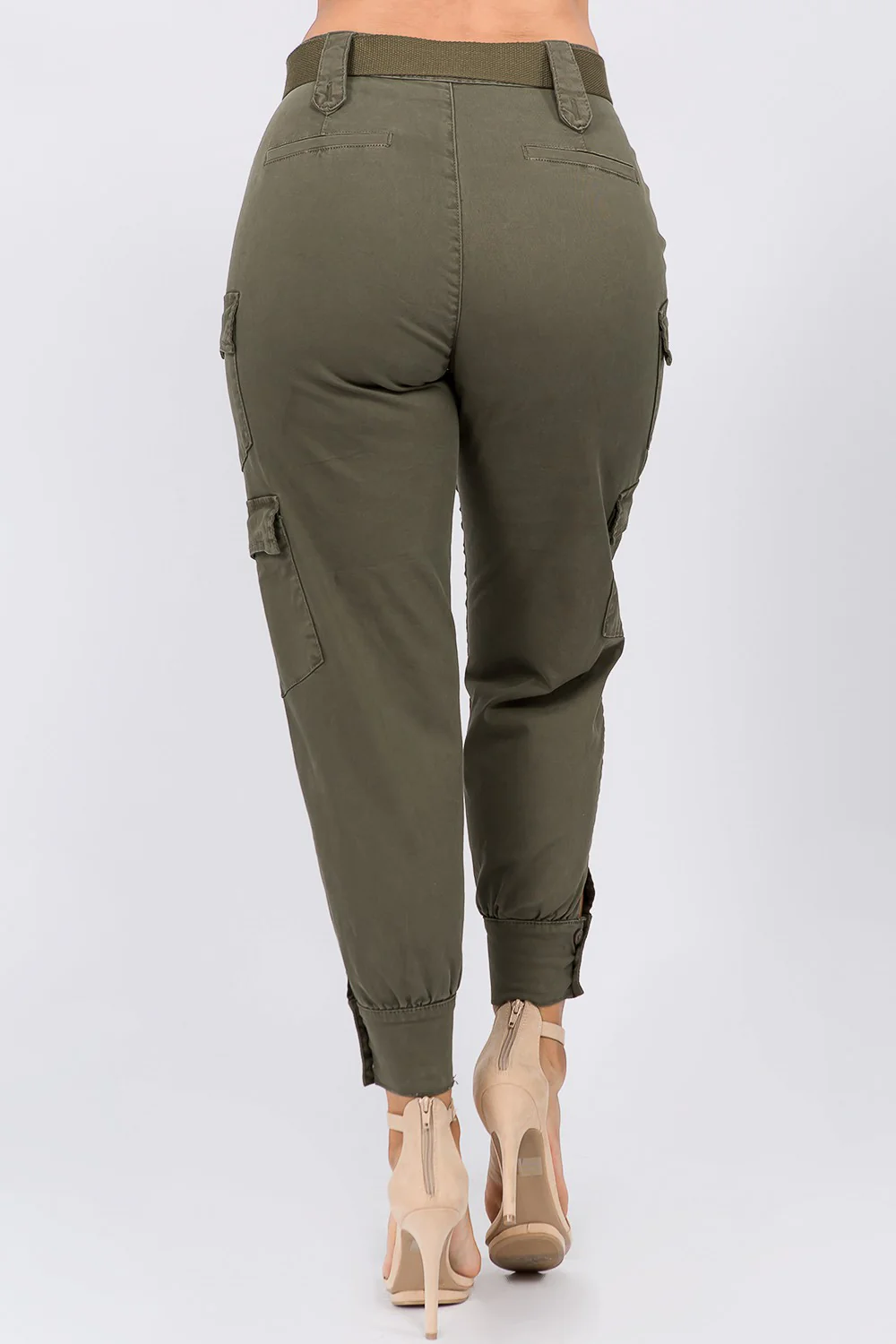 High Waist Cargo Pants with Belt - Image 18