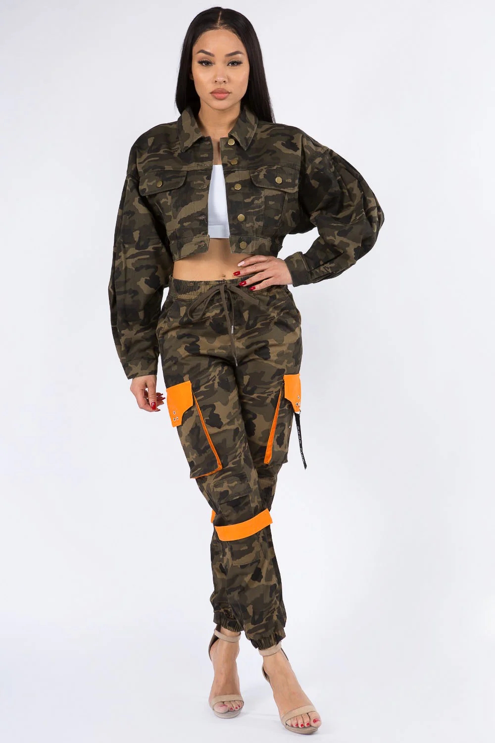 High Waist Utility Cargo Joggers - Image 10