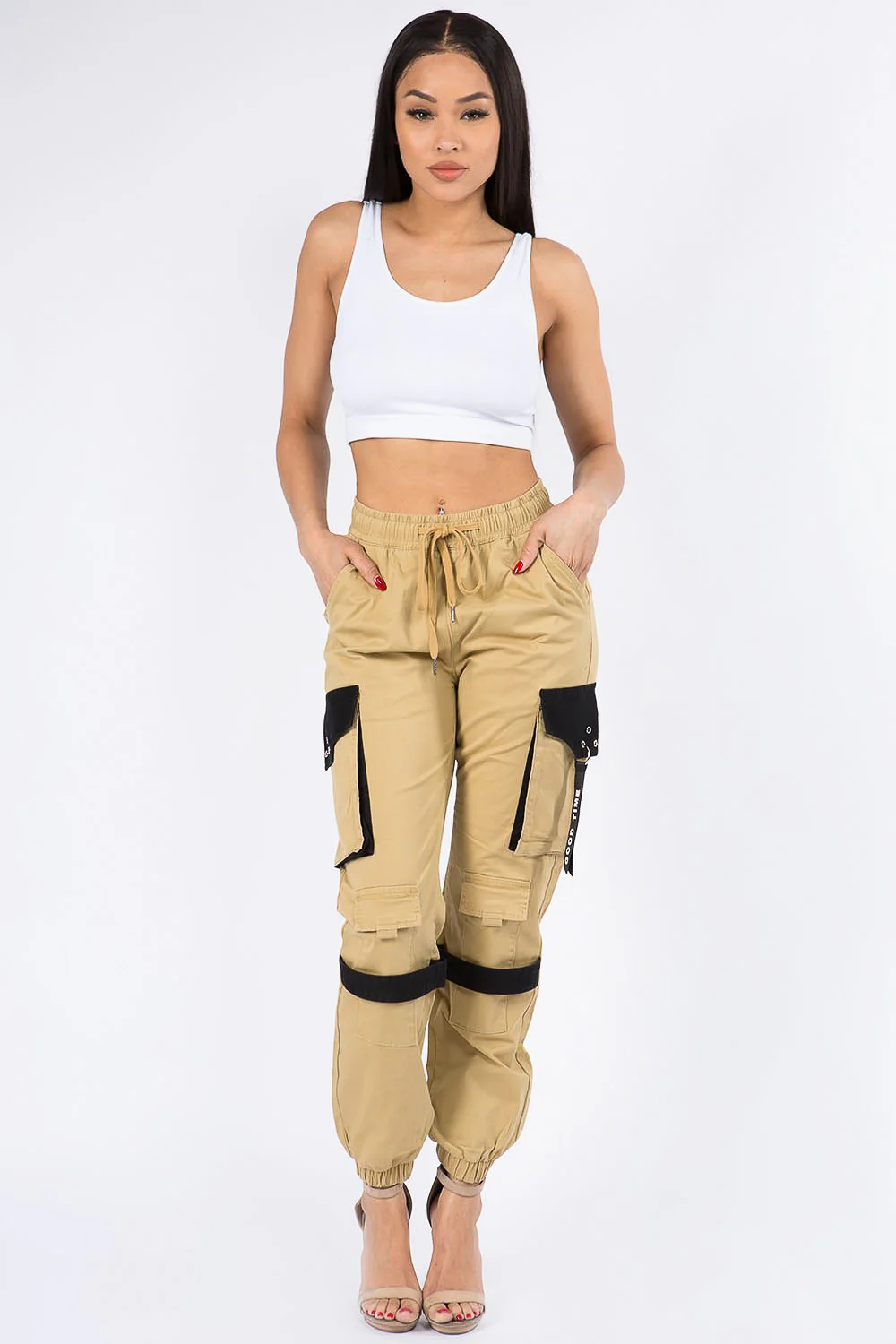 High Waist Utility Cargo Joggers - Image 15