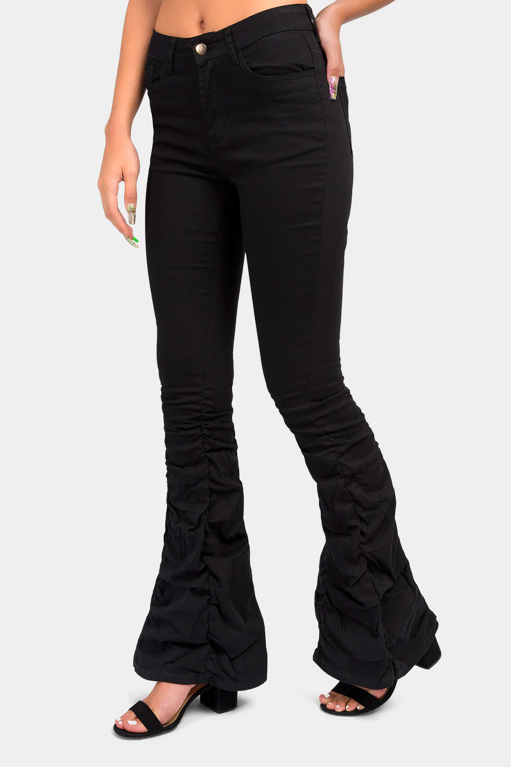 High Waisted Shirred Jeans - Image 2
