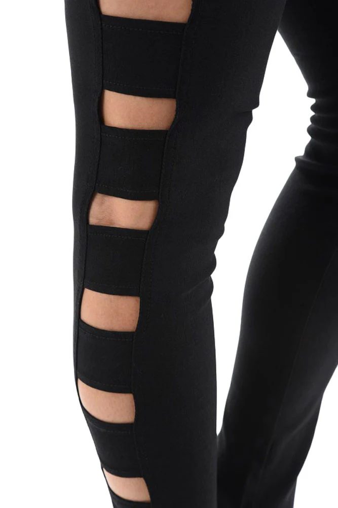 High Waisted Super Stretch Side Cut Out Skinny Pants - Image 5