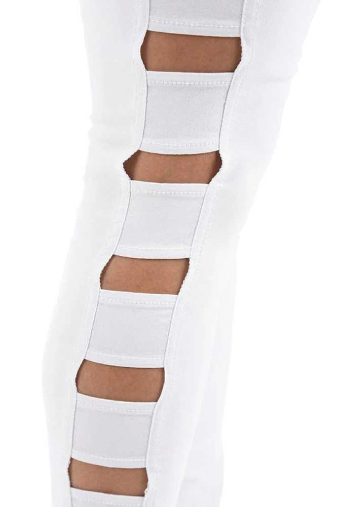 High Waisted Super Stretch Side Cut Out Skinny Pants - Image 8