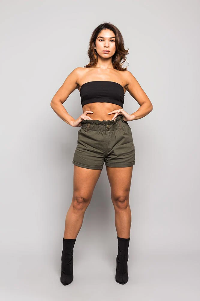 High Wasted Twill Shorts - Image 12