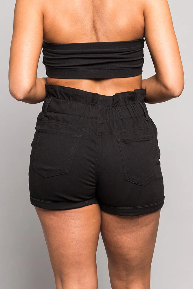 High Wasted Twill Shorts - Image 3