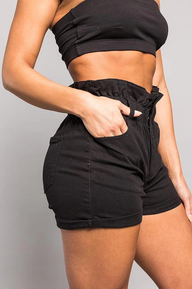 High Wasted Twill Shorts - Image 4