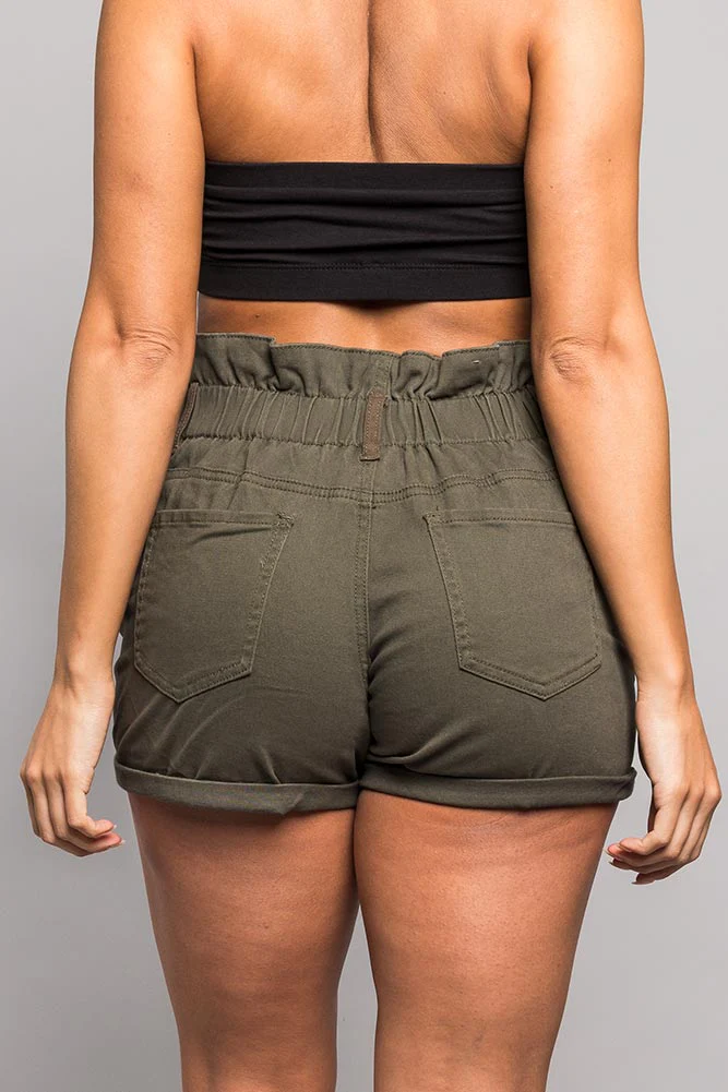 High Wasted Twill Shorts - Image 9