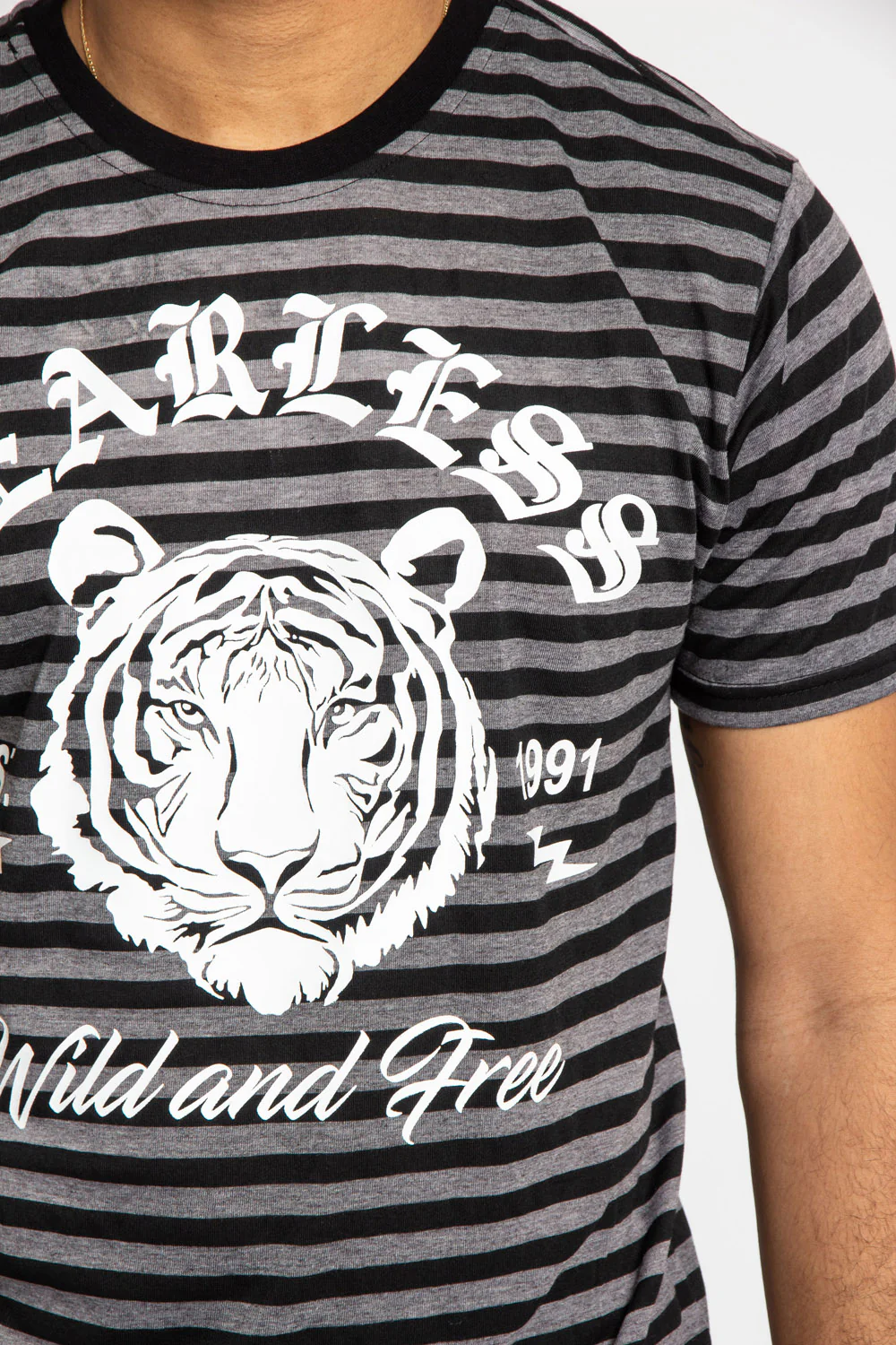 Horizontal Striped Fearless Tiger T-Shirt - Image 7