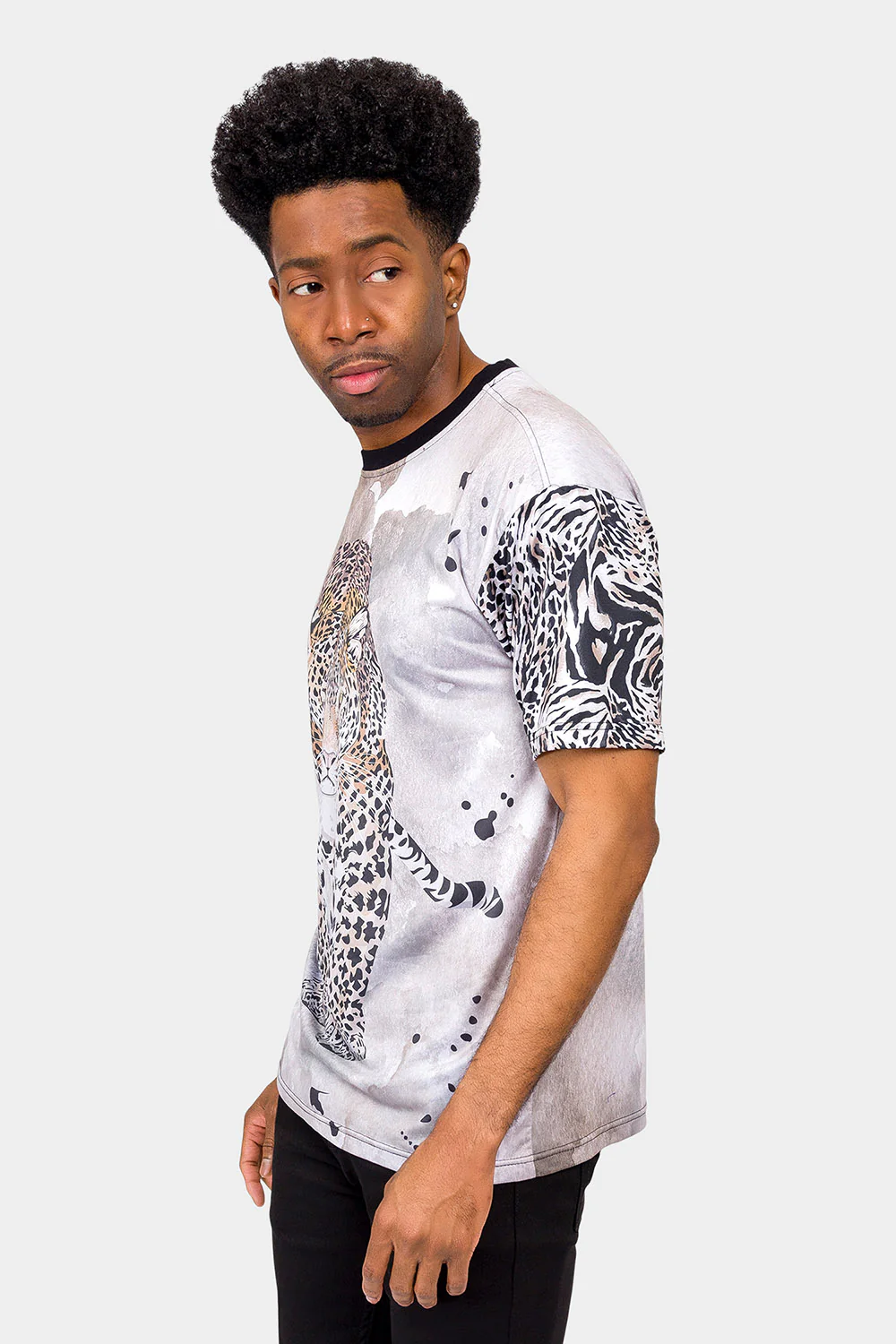 Ink Wash Leopard T-Shirt - Image 2