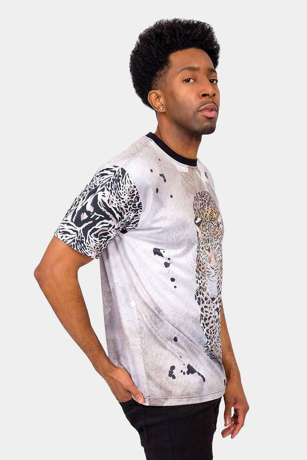 Ink Wash Leopard T-Shirt - Image 4