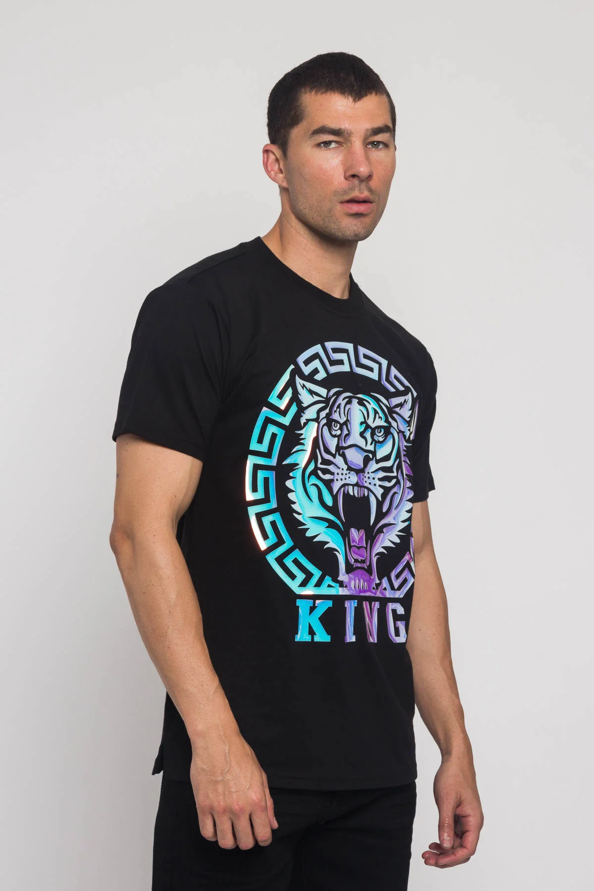 Iridescent Foil King Tiger T-Shirt - Image 4
