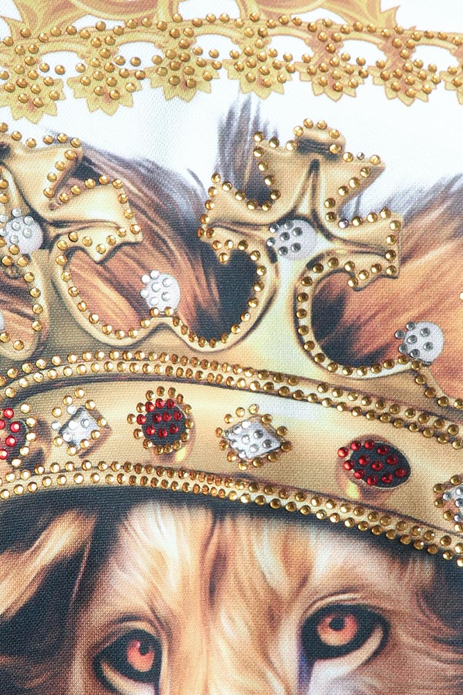 Jeweled Lion King Zip Up Track Jacket - Image 6