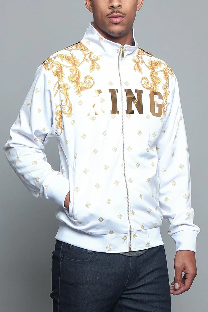 Jeweled Tiger King Zip Up Track Jacket - Image 4