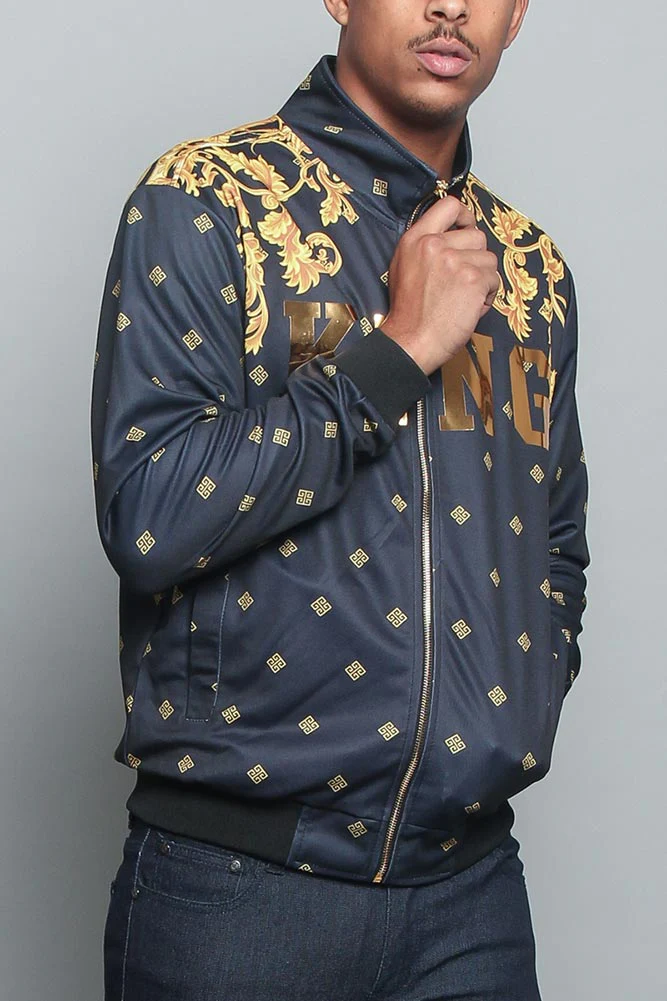 Jeweled Tiger King Zip Up Track Jacket - Image 9