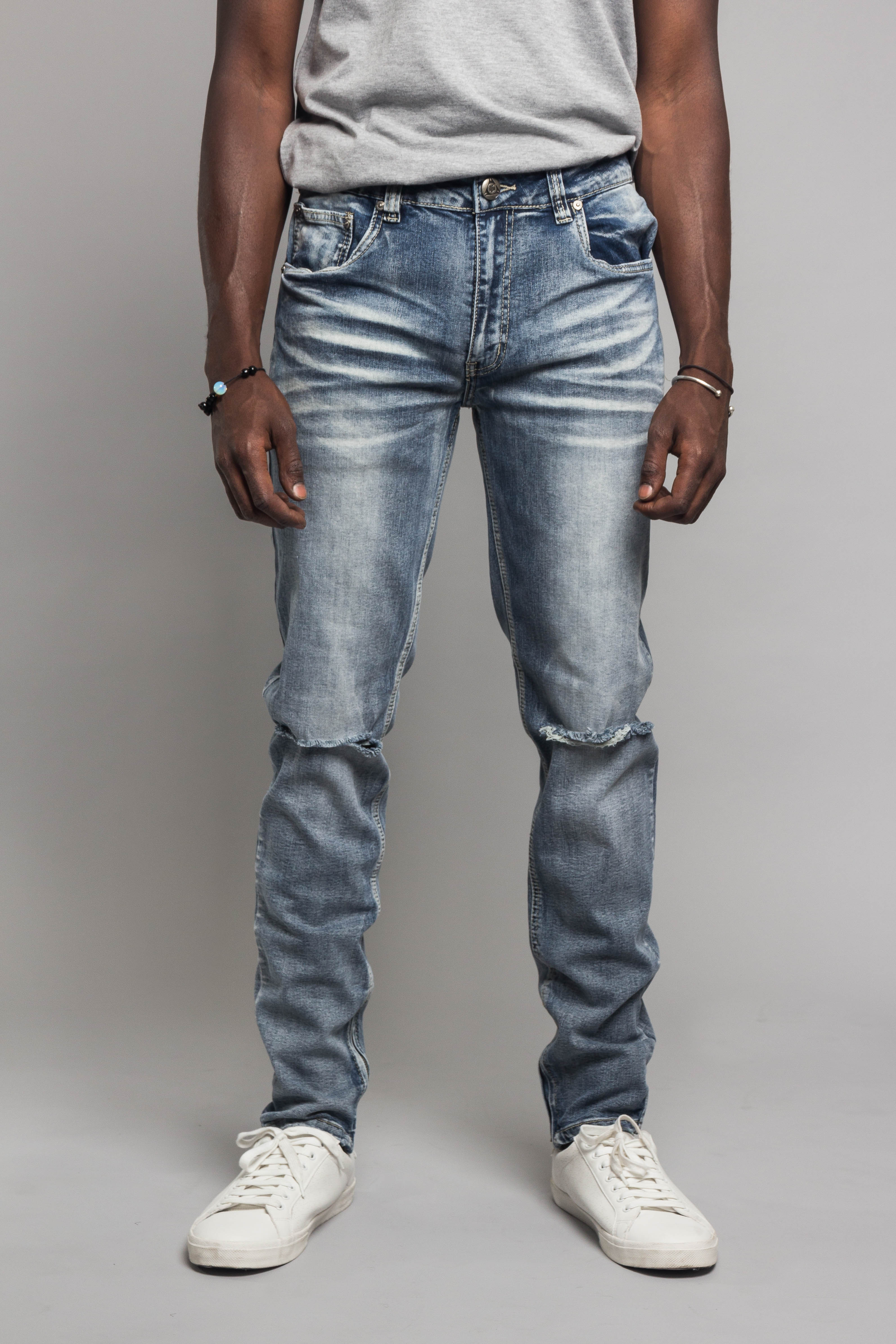 Knee Cut Denim Skinny Jeans - Image 13