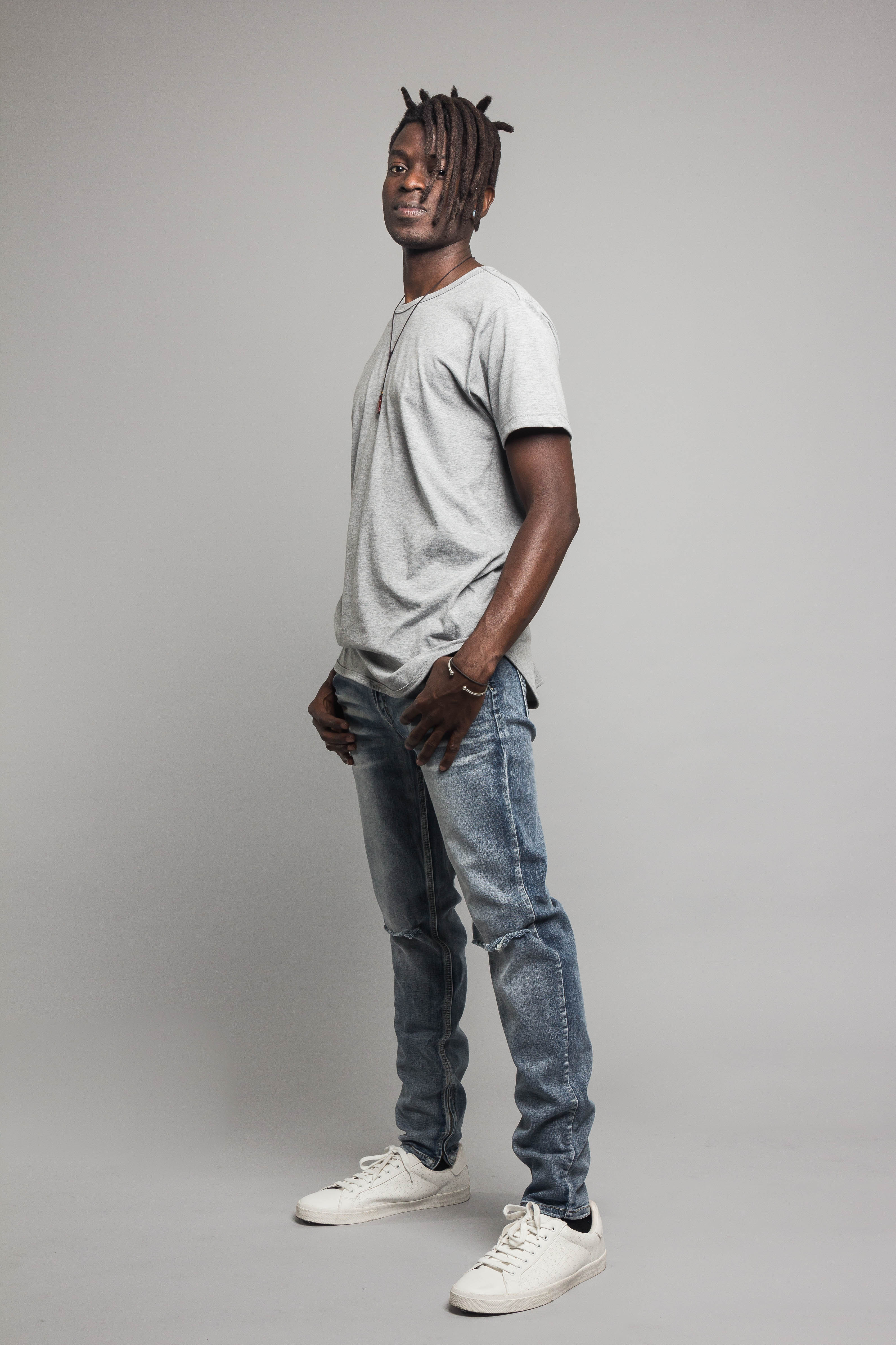 Knee Cut Denim Skinny Jeans - Image 17