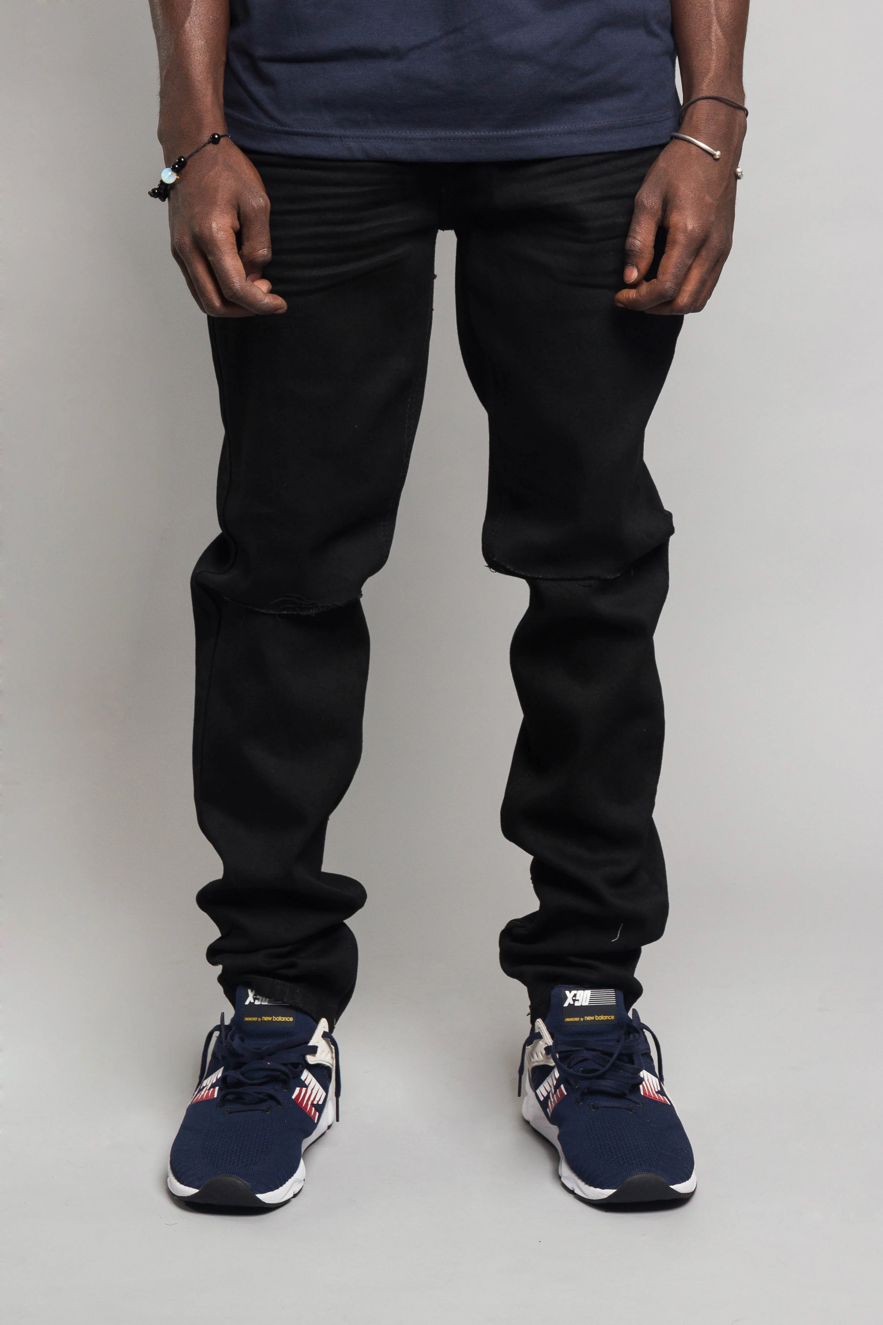 Knee Cut Denim Skinny Jeans - Image 7