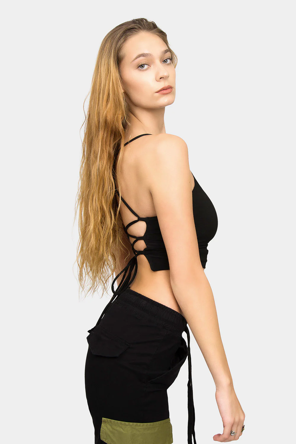 Lace Up Crop Tank Top - Image 4