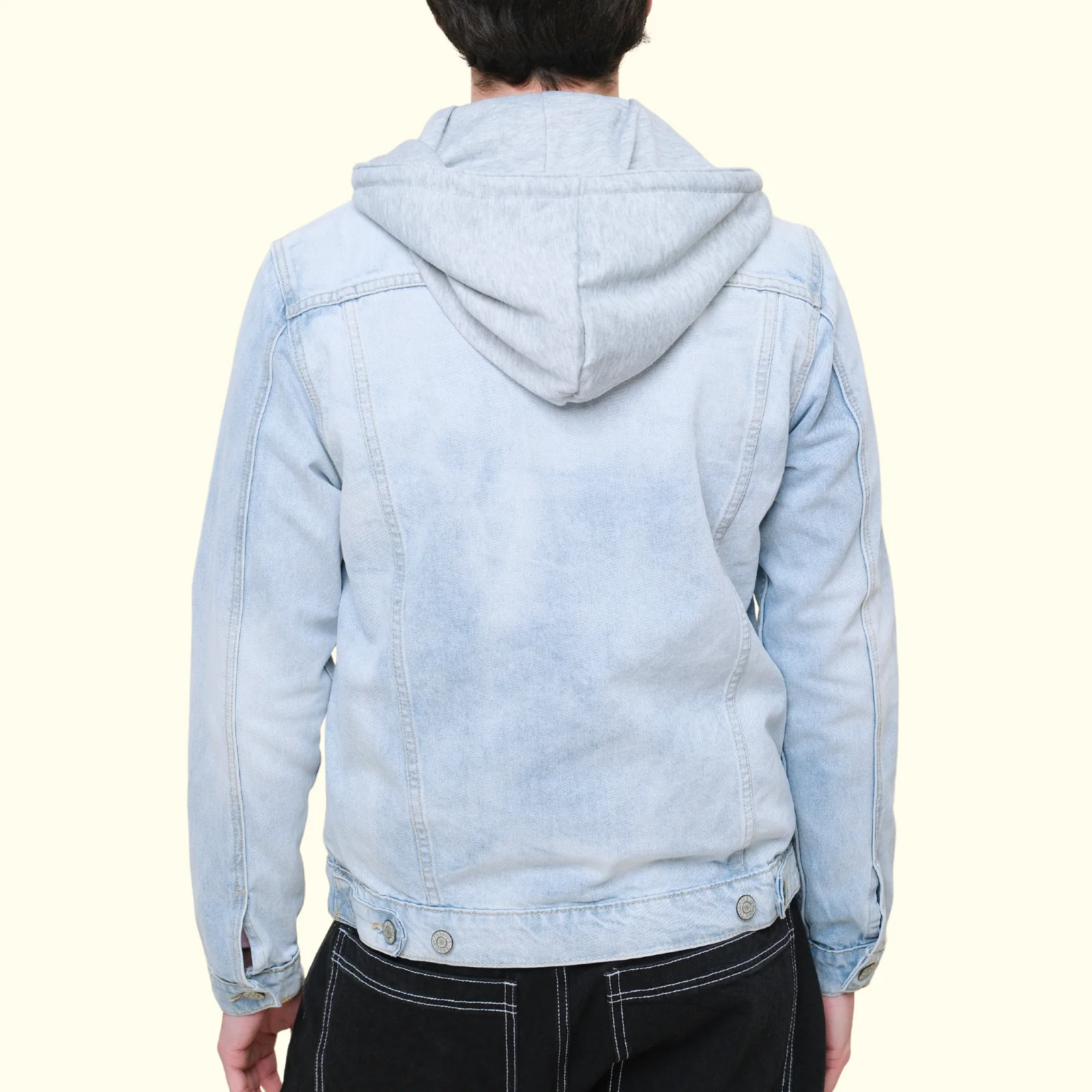 Layered Hooded Denim Jacket - Image 15
