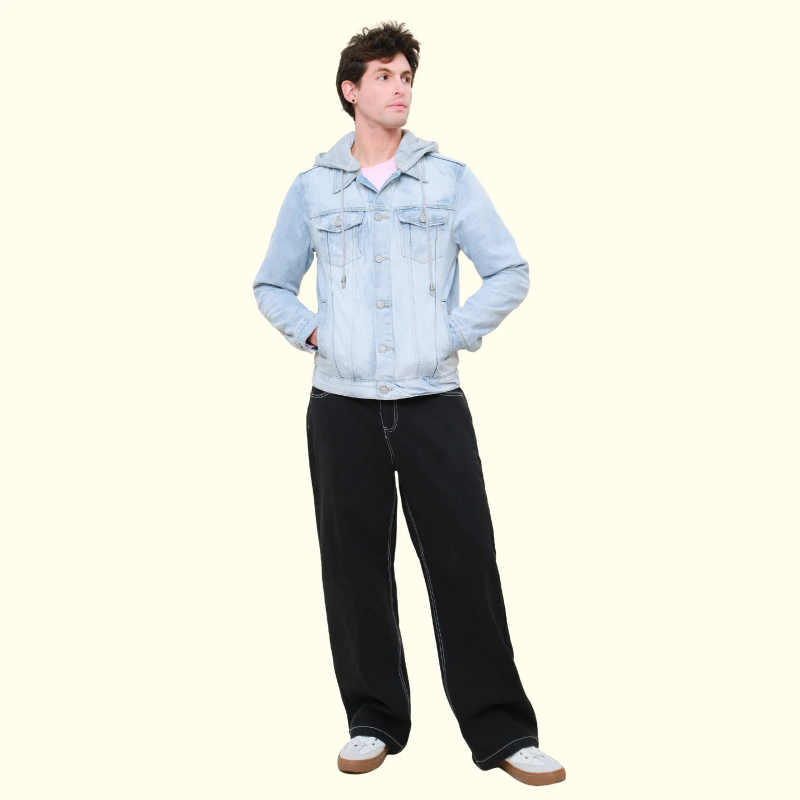 Layered Hooded Denim Jacket - Image 17
