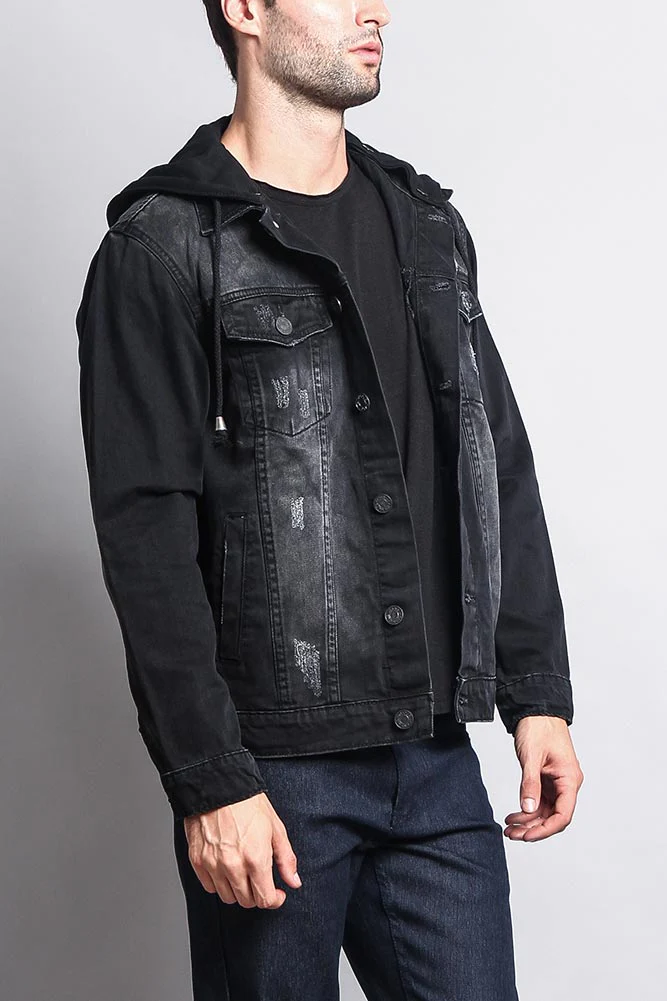 Layered Hooded Denim Jacket - Image 23