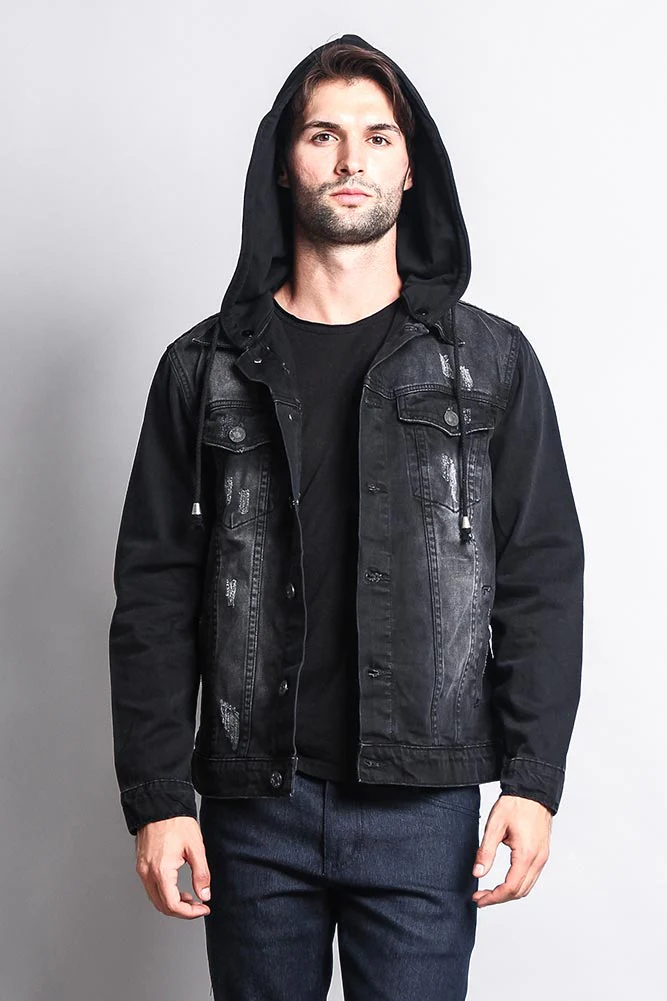 Layered Hooded Denim Jacket - Image 24