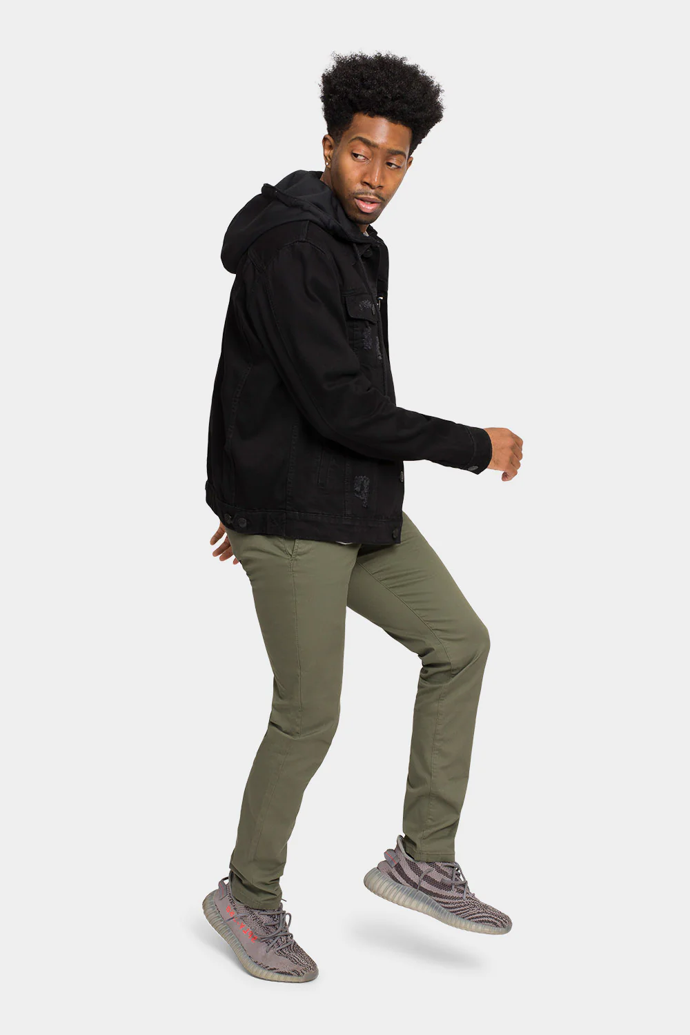 Layered Hooded Denim Jacket - Image 31