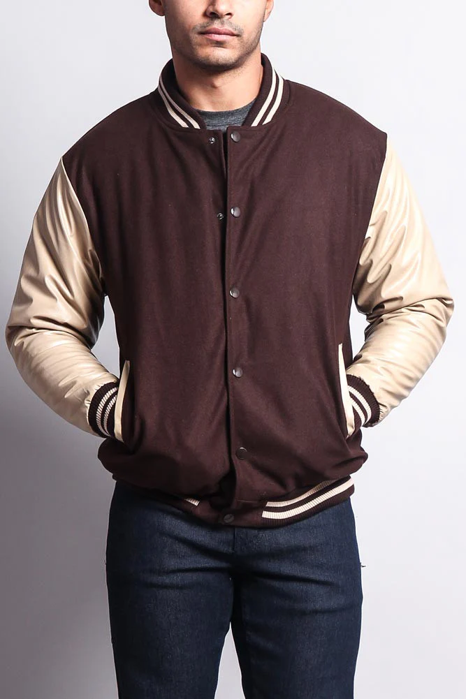 Men's Essential Letterman Varsity Jacket - Image 20