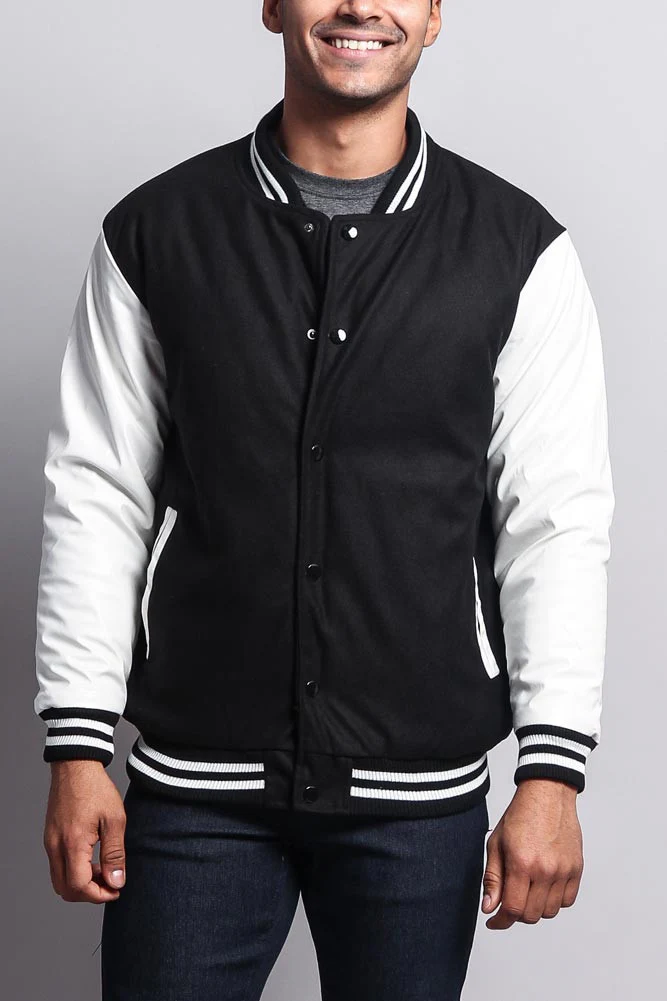 Men's Essential Letterman Varsity Jacket - Image 25