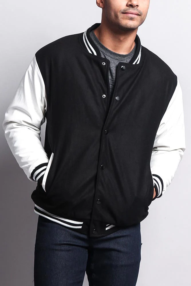 Men's Essential Letterman Varsity Jacket - Image 28