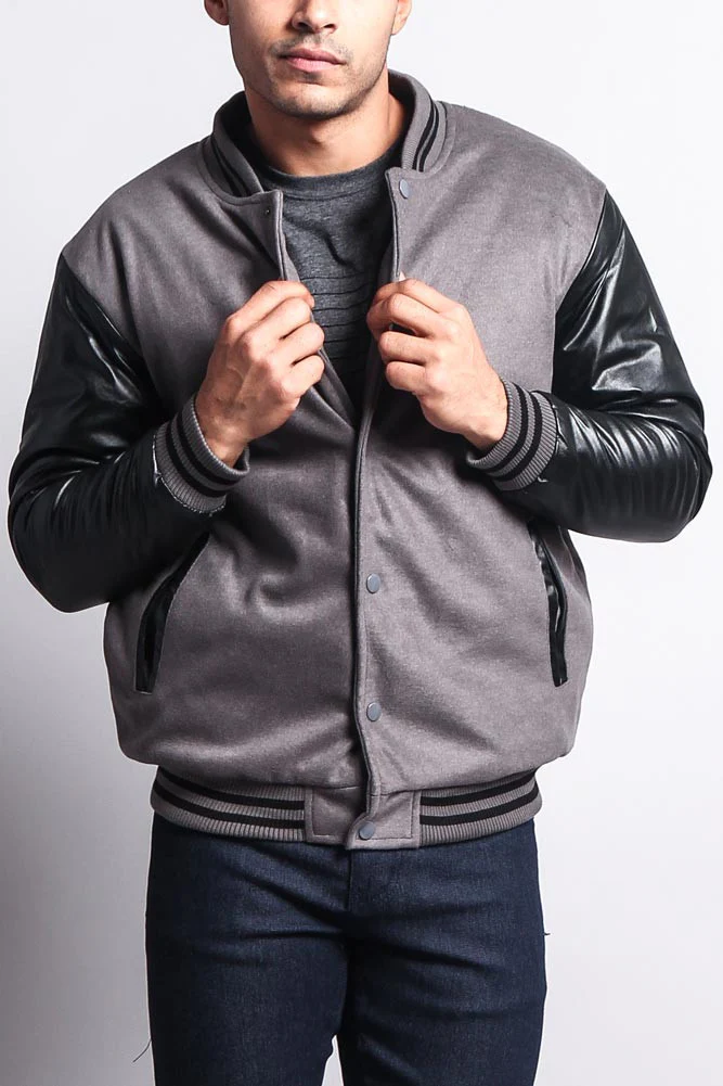 Men's Essential Letterman Varsity Jacket - Image 30