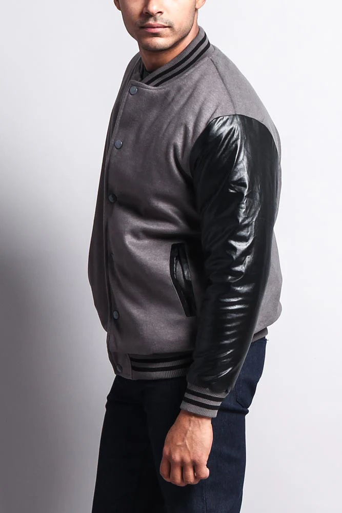 Men's Essential Letterman Varsity Jacket - Image 31