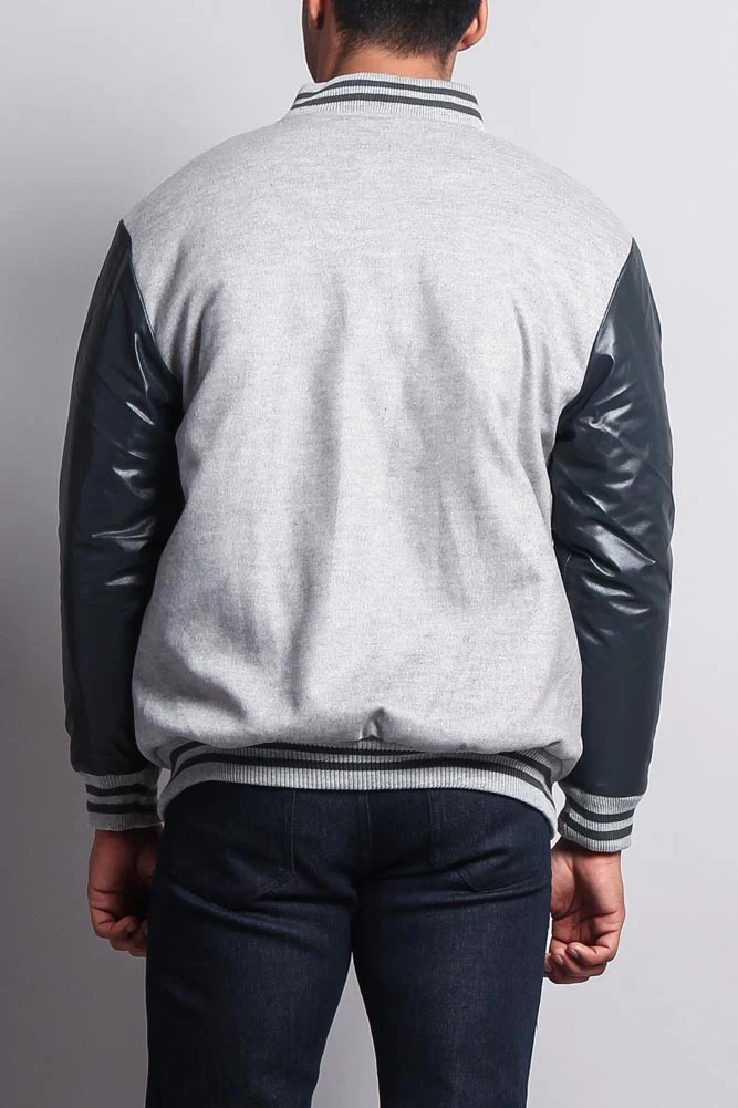 Men's Essential Letterman Varsity Jacket - Image 37