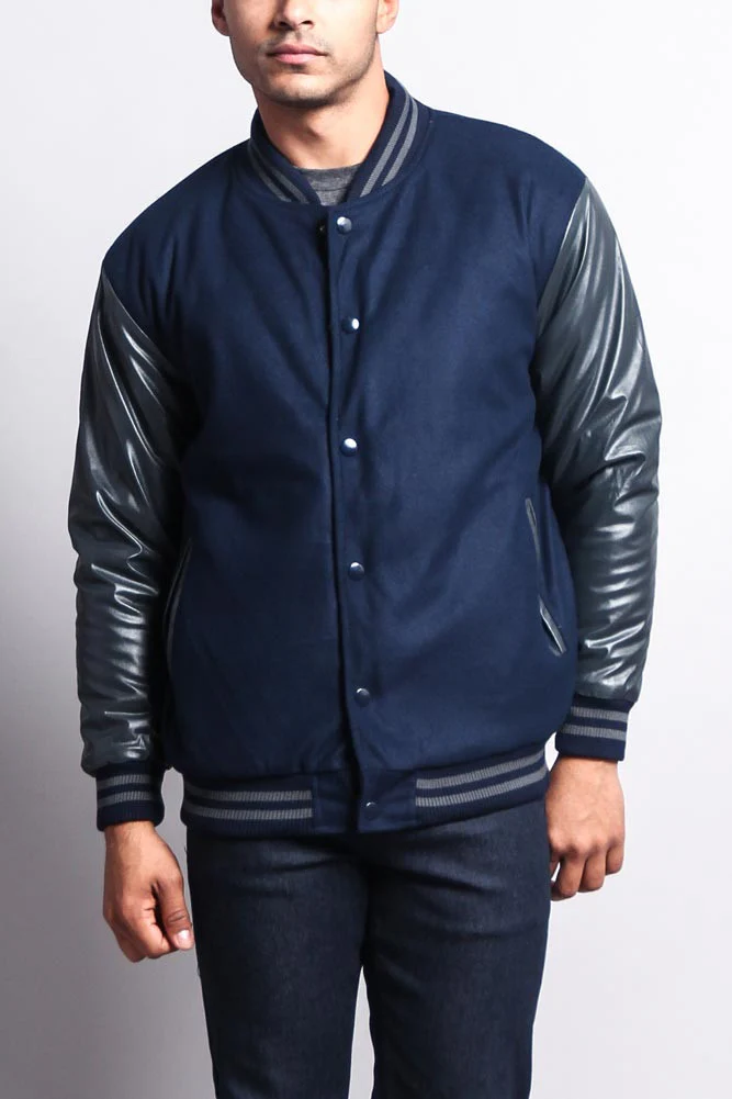Men's Essential Letterman Varsity Jacket - Image 40