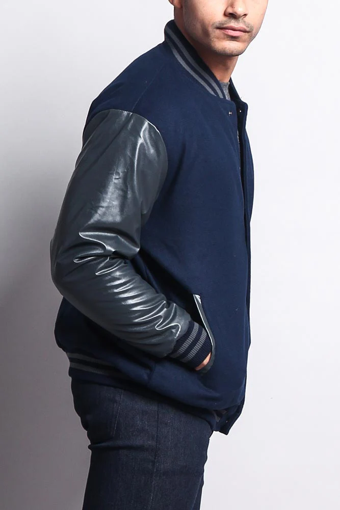 Men's Essential Letterman Varsity Jacket - Image 43