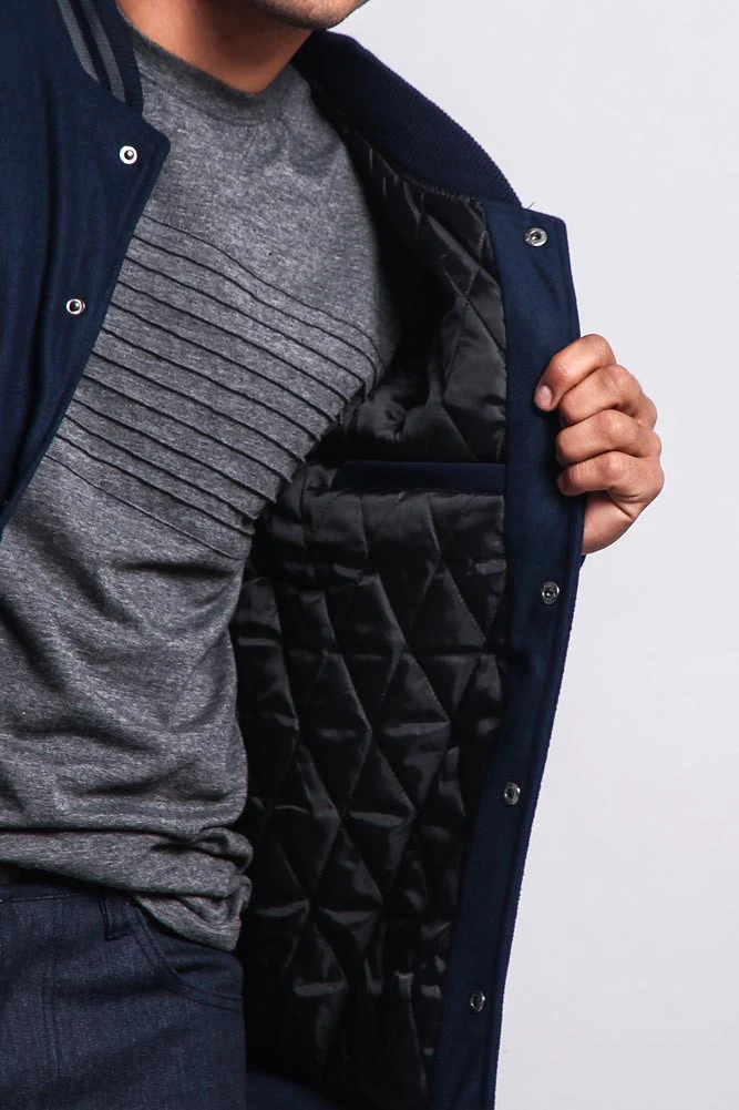 Men's Essential Letterman Varsity Jacket - Image 44