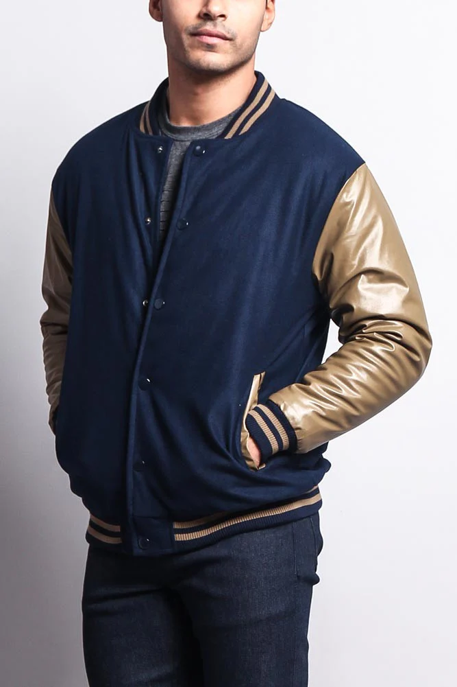 Men's Essential Letterman Varsity Jacket - Image 46