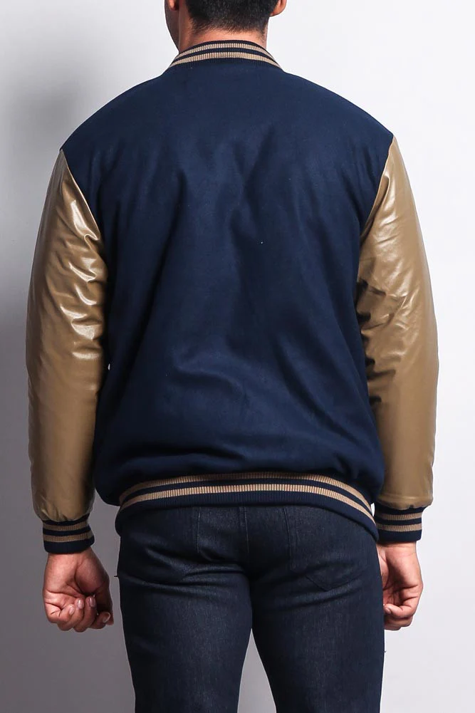Men's Essential Letterman Varsity Jacket - Image 47