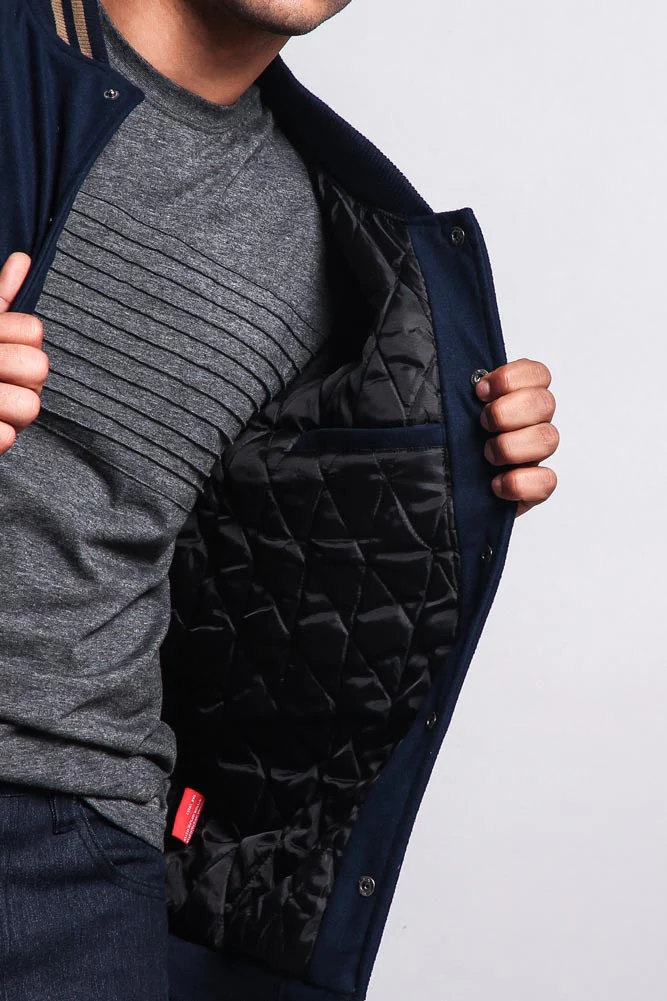 Men's Essential Letterman Varsity Jacket - Image 49