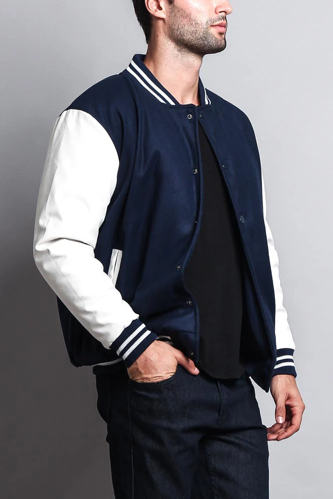 Men's Essential Letterman Varsity Jacket - Image 53