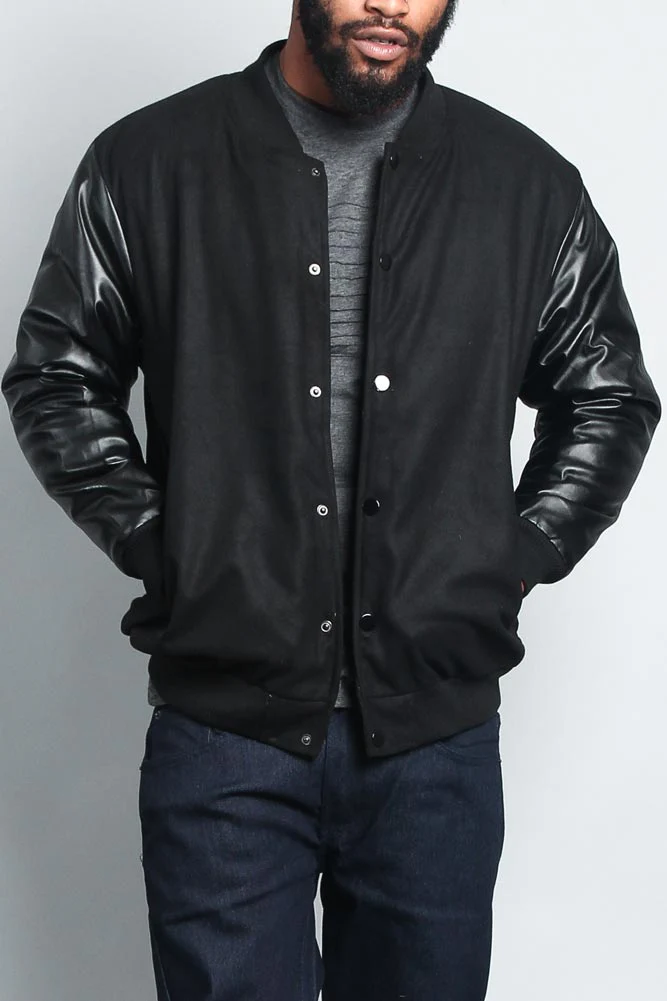 Men's Essential Letterman Varsity Jacket - Image 55