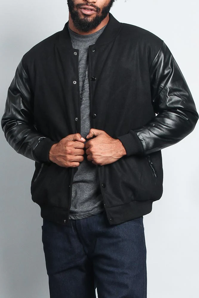 Men's Essential Letterman Varsity Jacket - Image 59