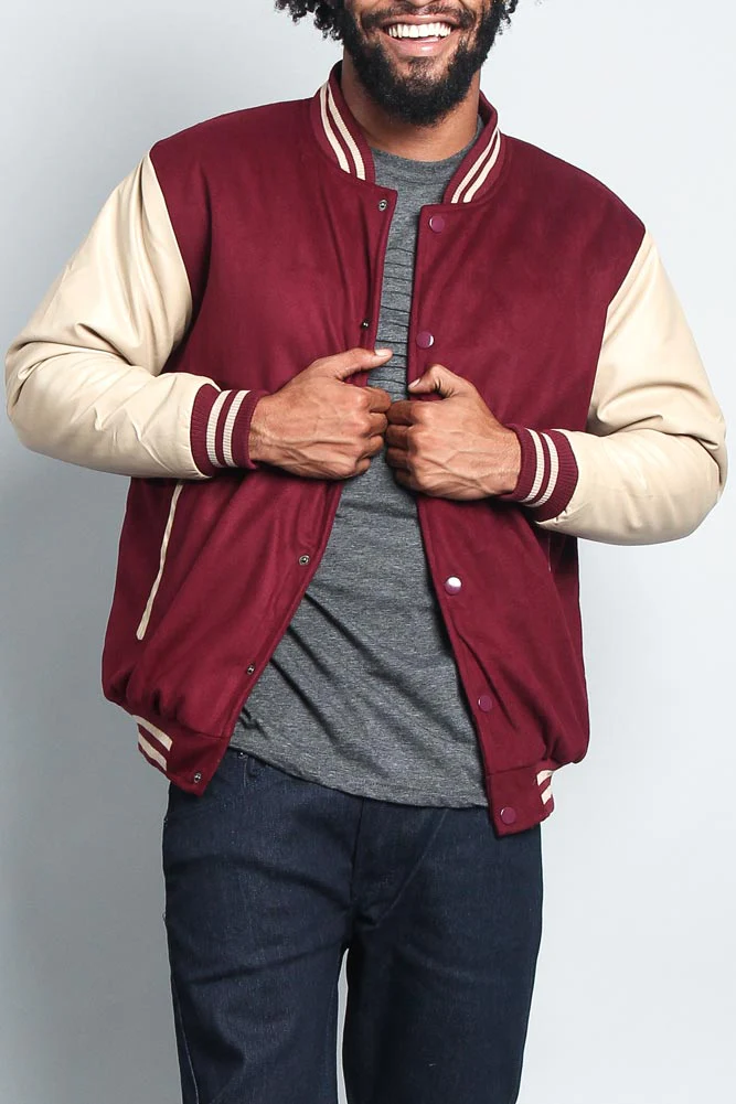 Men's Essential Letterman Varsity Jacket - Image 60