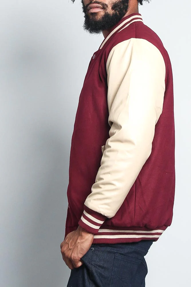 Men's Essential Letterman Varsity Jacket - Image 61