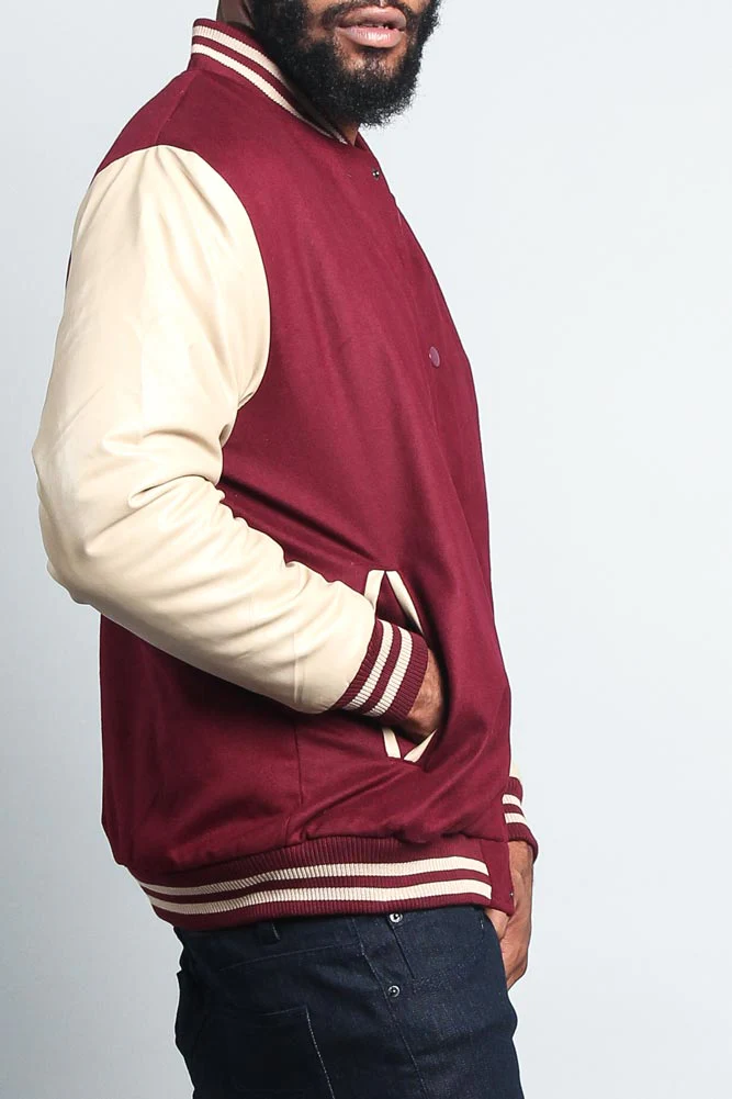 Men's Essential Letterman Varsity Jacket - Image 63