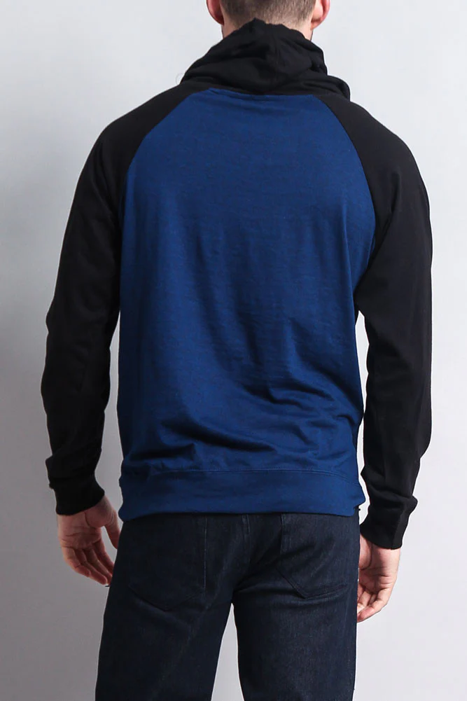 Lightweight Contrast Raglan Sleeve Pullover Hoodie - Image 52