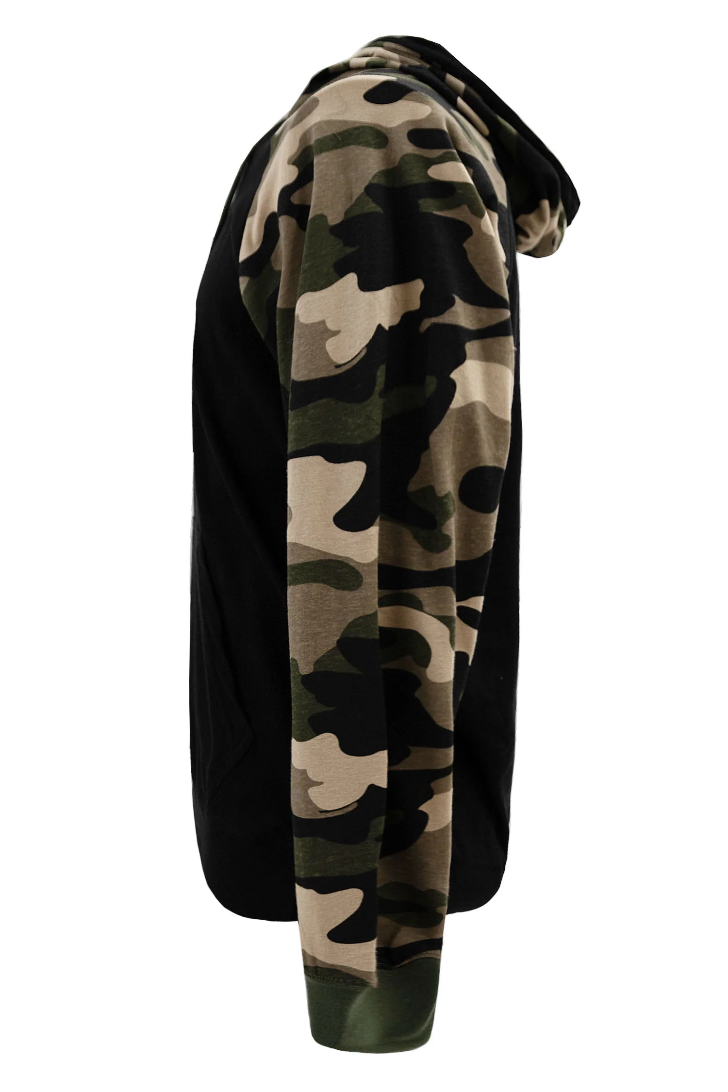 Lightweight Contrast Raglan Sleeve Pullover Hoodie (New Colorways) - Image 2